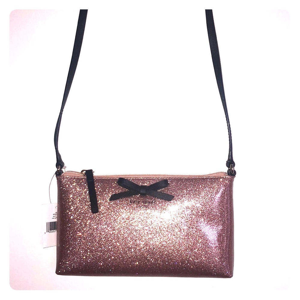 NWT: Authentic Kate spade pink glitter Crossbody-so cute and surprisingly roomy!